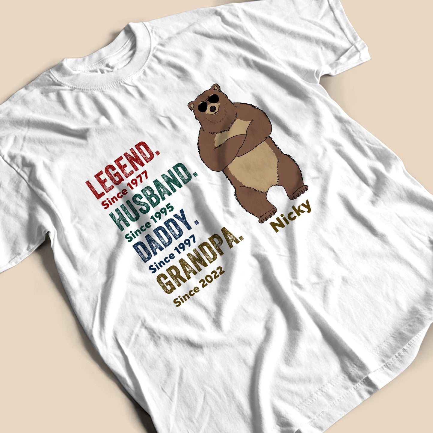 Legendärer Ehemann Papa Bär Shirt - Geschenke für Ihn - Personalisiertes T-Shirt