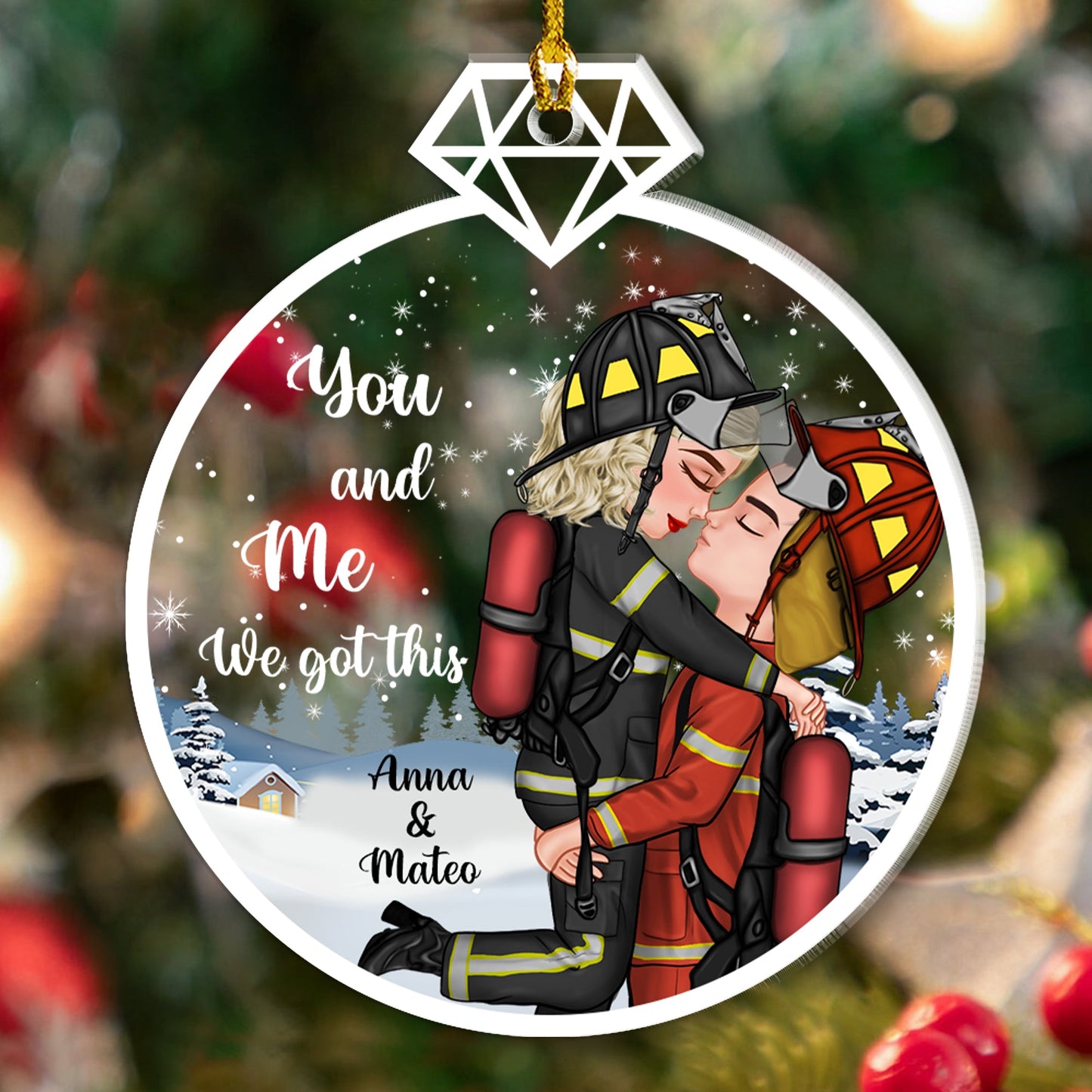 Our First Christmas Together Christmas Custom Gifts For Husband And Wife Uniform - Personalized Custom Shape Acrylic Ornament