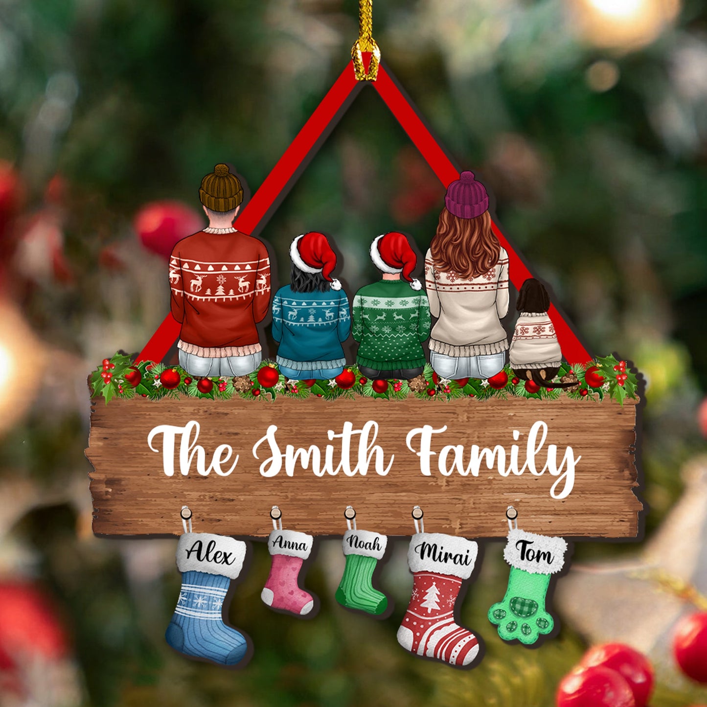 This Is Us Our Family Christmas Ornament - Custom Shape Wood Ornament - 1 Layered Wood Ornament