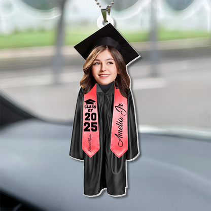 Custom Face Class of 2025 - Graduation Car Hanging - Personalized Graduation Keychain