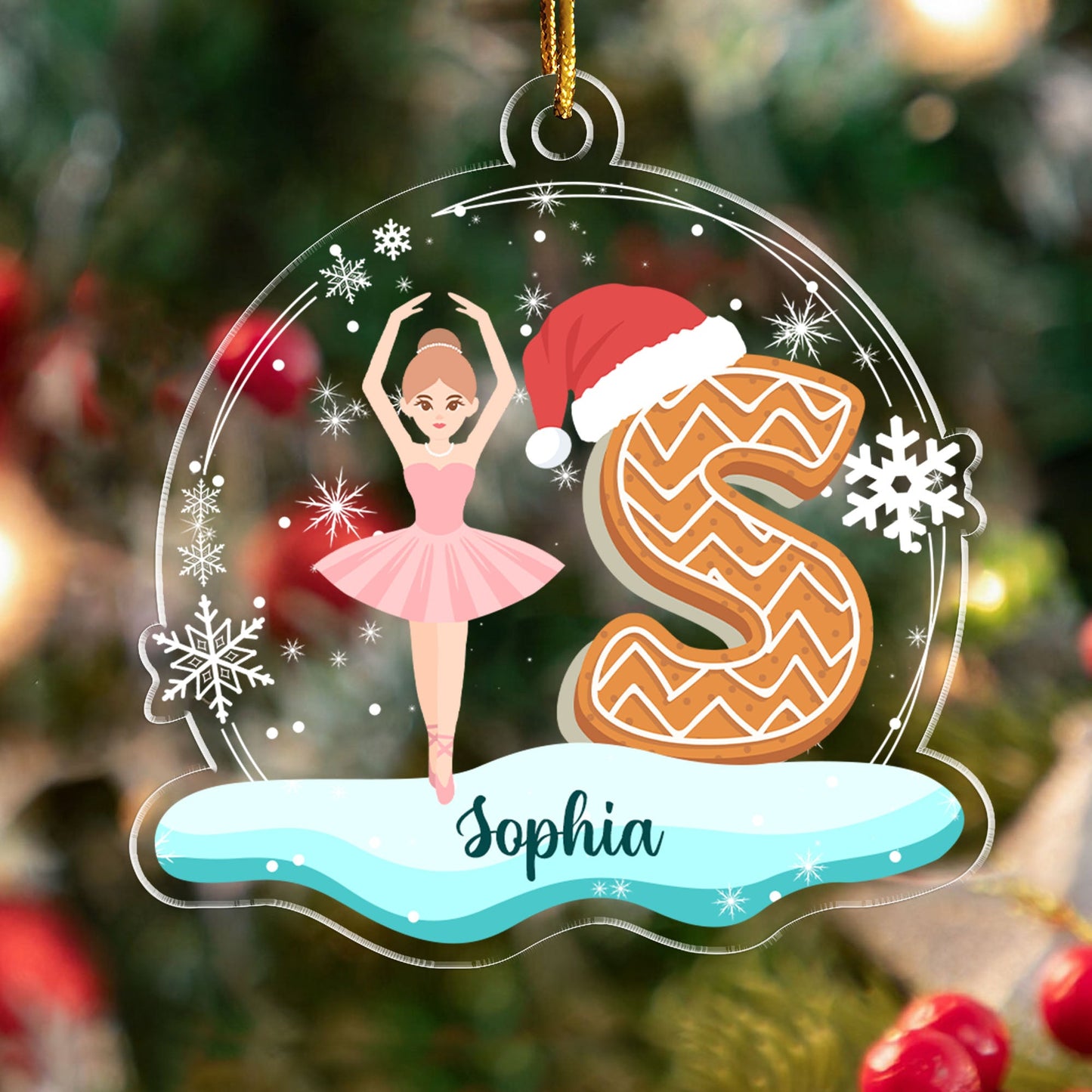 Nutcracker and Sugar Plum Fairy Personalized Letters  Acrylic Ornament - Custom Shape Acrylic Ornament