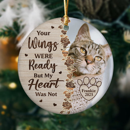 You Are My Favorite Hello And My Hardest Goodbye - Memorial Gift - Gift For Dog Lover And Cat Lover - Personalized Circle Ceramic Ornament