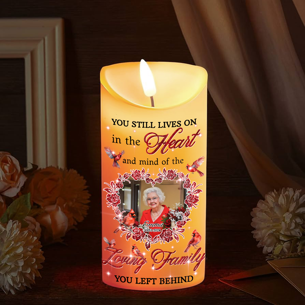 Custom Photo Memories LED Candle - Personalized Flameless LED Candle - Christmas Gift, Sympathy Gift For Family Members 2024