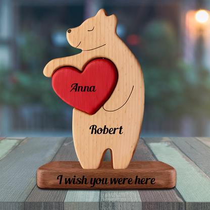 Only Wooden Bears Family, Bear Shaped Wood Puzzle with Custom Name - Gift for Mother's Day, Thanksgiving, Christmas