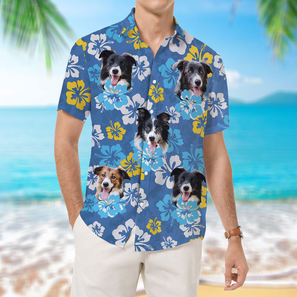 Personalized Pet's Face Shirt - Funny Summer Vacation Hawaiian Shirt