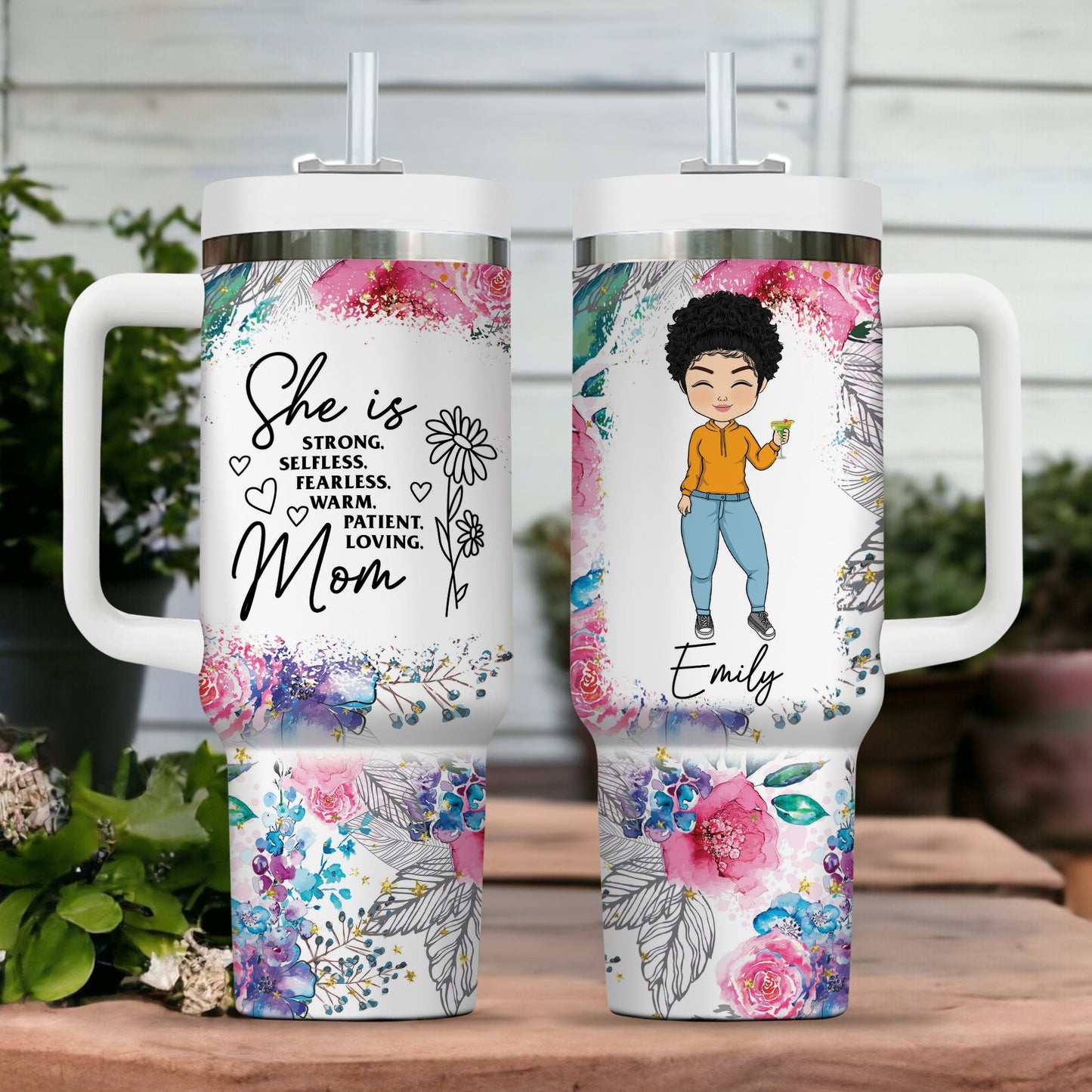 She Strong Selfless Fearless - Gift For Couple, Gift For Him, Gift For Her - Personalized Custom Tumbler