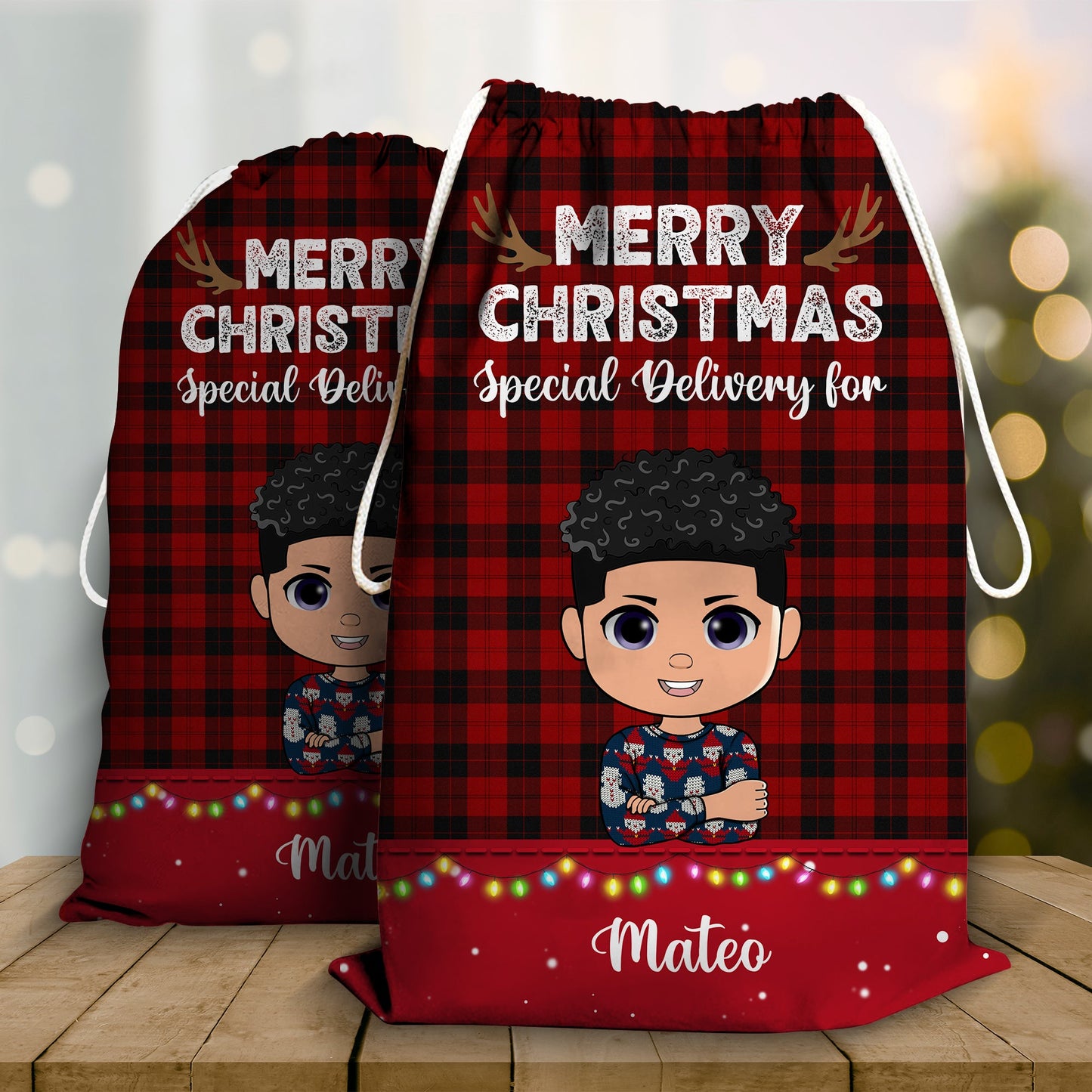 Merry Christmas. Special Delivery Christmas Bag - Personalized Custom Christmas Sack