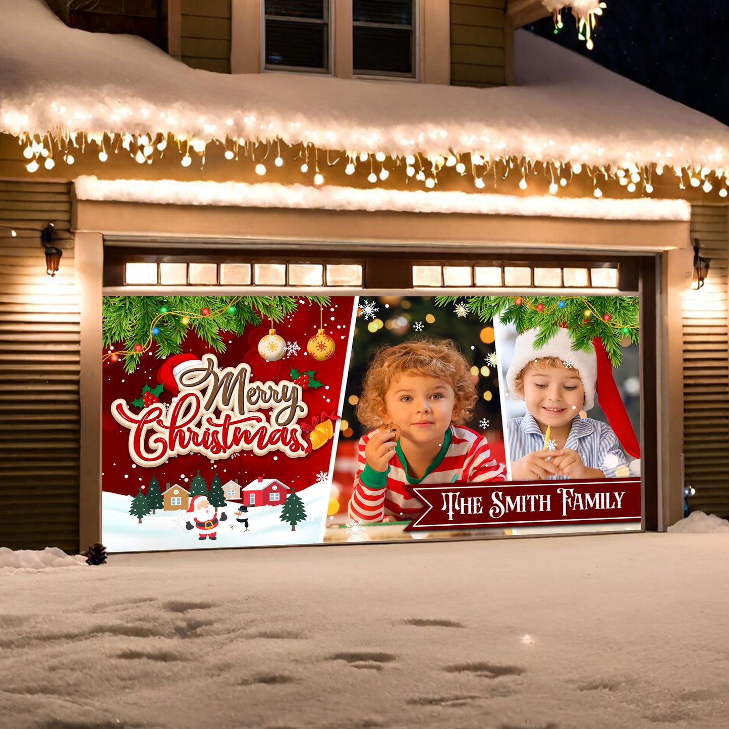 Merry Christmas Garage Door Decorations - Christmas Single Garage - Garage Door Banner Covers