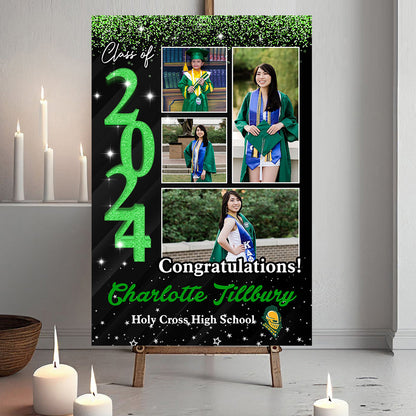 Custom Graduation Party Welcome Sign - Class Of 2024 - Custom Photo Grad Party Sign - Personalized Graduation Decoration