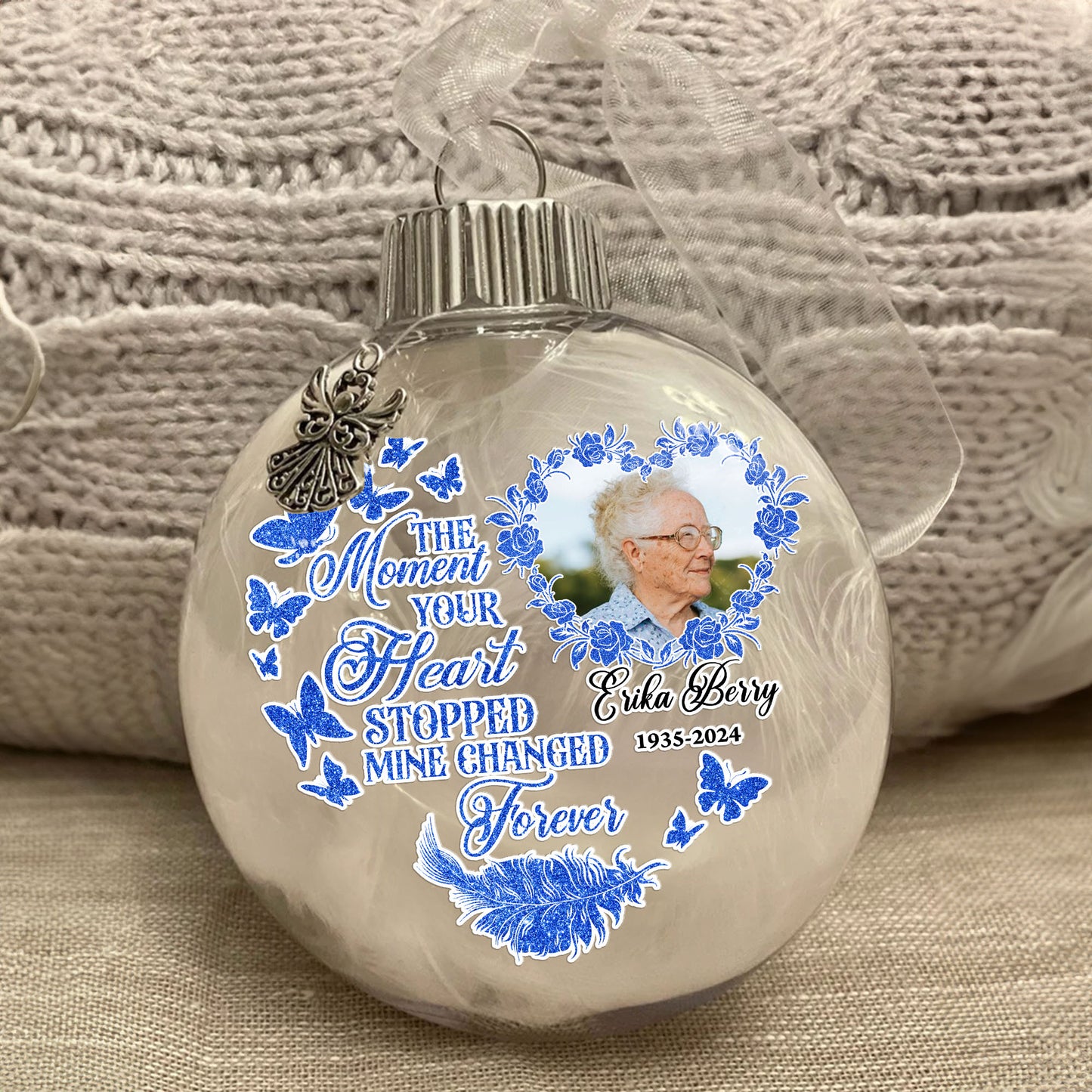 Angel Hanging Memorial Christmas Tree Ornament - Heaven Memorial Keepsake - Loss Loved One Remembrance