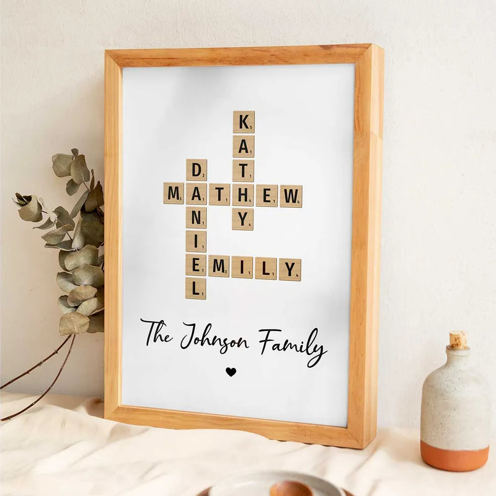 Family Crossword Art - Personalized Poster And Canvas Print