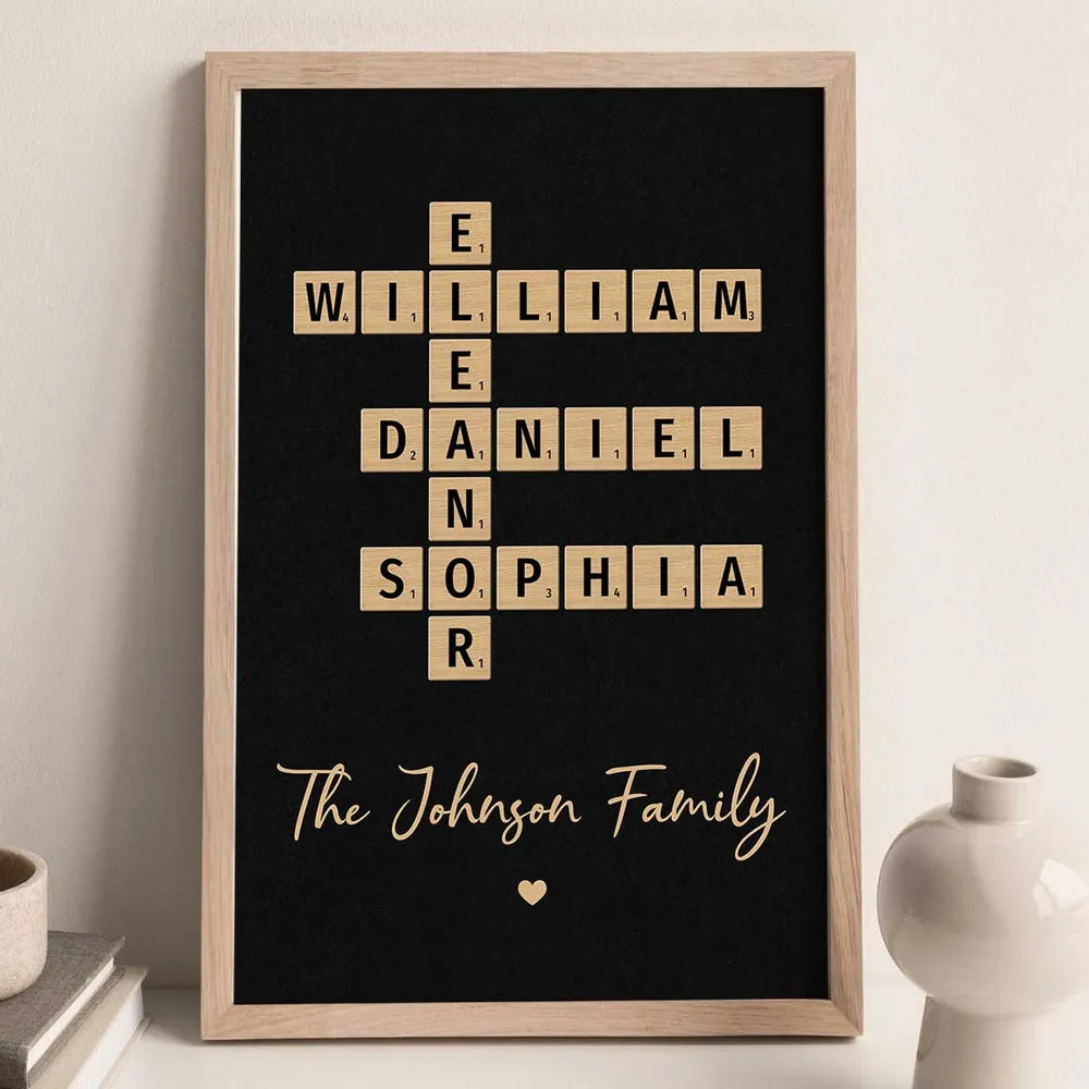 Family Crossword Art - Personalized Poster And Canvas Print