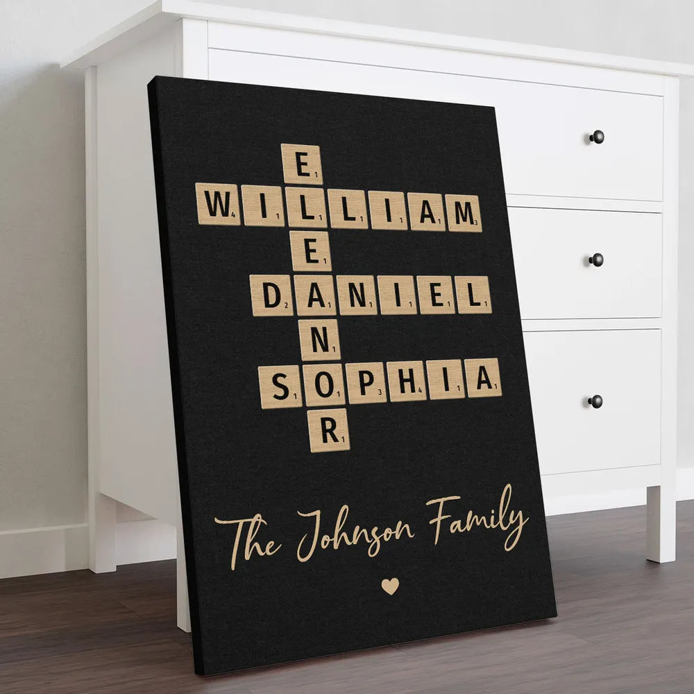 Family Crossword Art - Personalized Poster And Canvas Print