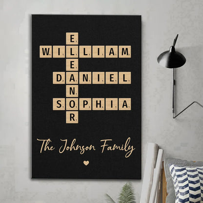 Family Crossword Art - Personalized Poster And Canvas Print