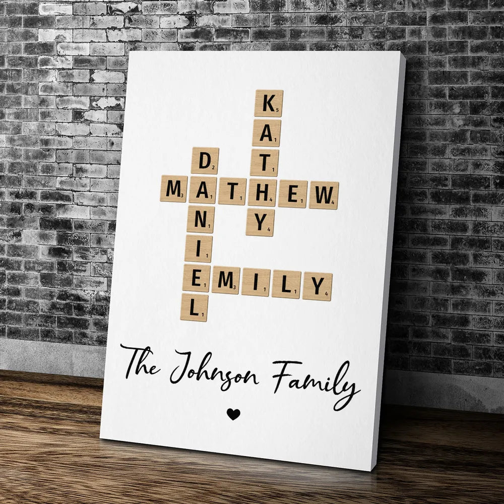 Family Crossword Art - Personalized Poster And Canvas Print