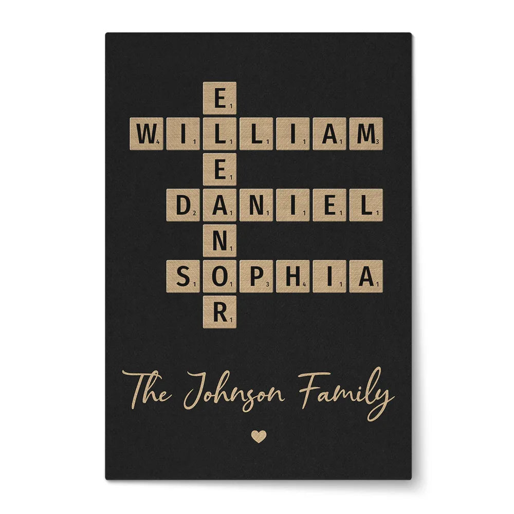 Family Crossword Art - Personalized Poster And Canvas Print