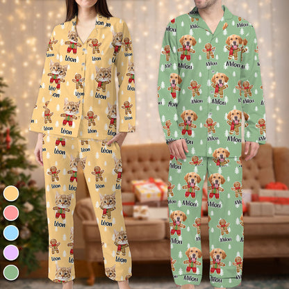 Gingerbread Pajamas Set - Christmas Pajamas - Custom Photo Christmas Pajamas