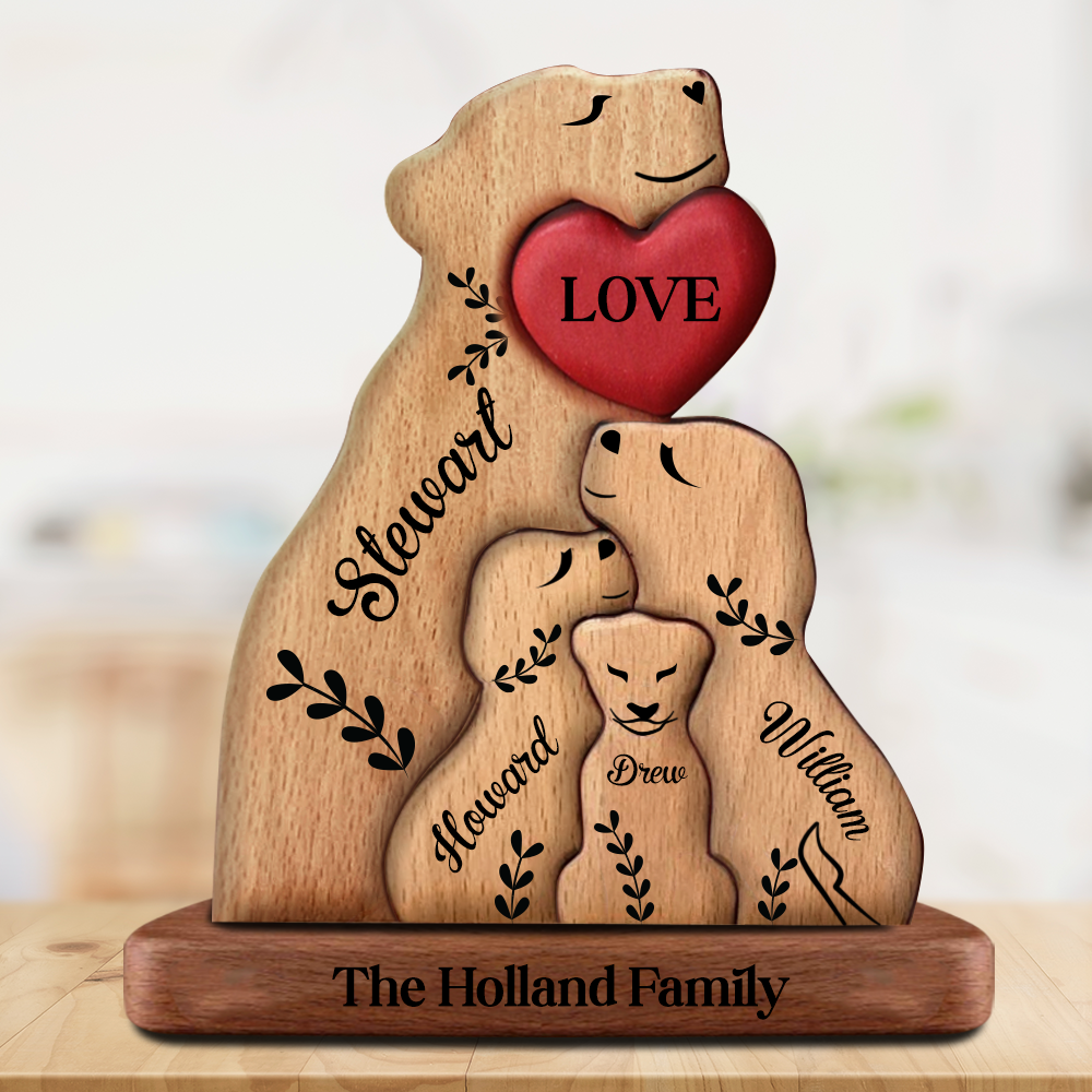 Single Lion Wooden Family - Puzzle Wooden Family - Wooden Pet Carvings ...