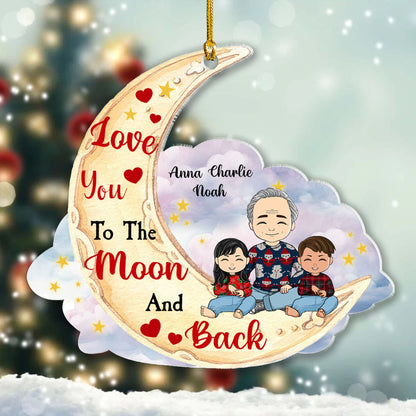 Love You To The Moon And Back - Personalized Custom Shape Acrylic Ornament