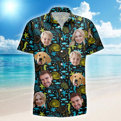 Personalized Beach Vibe Custom Photo Custom Name- Personalized Custom Hawaiian Shirt