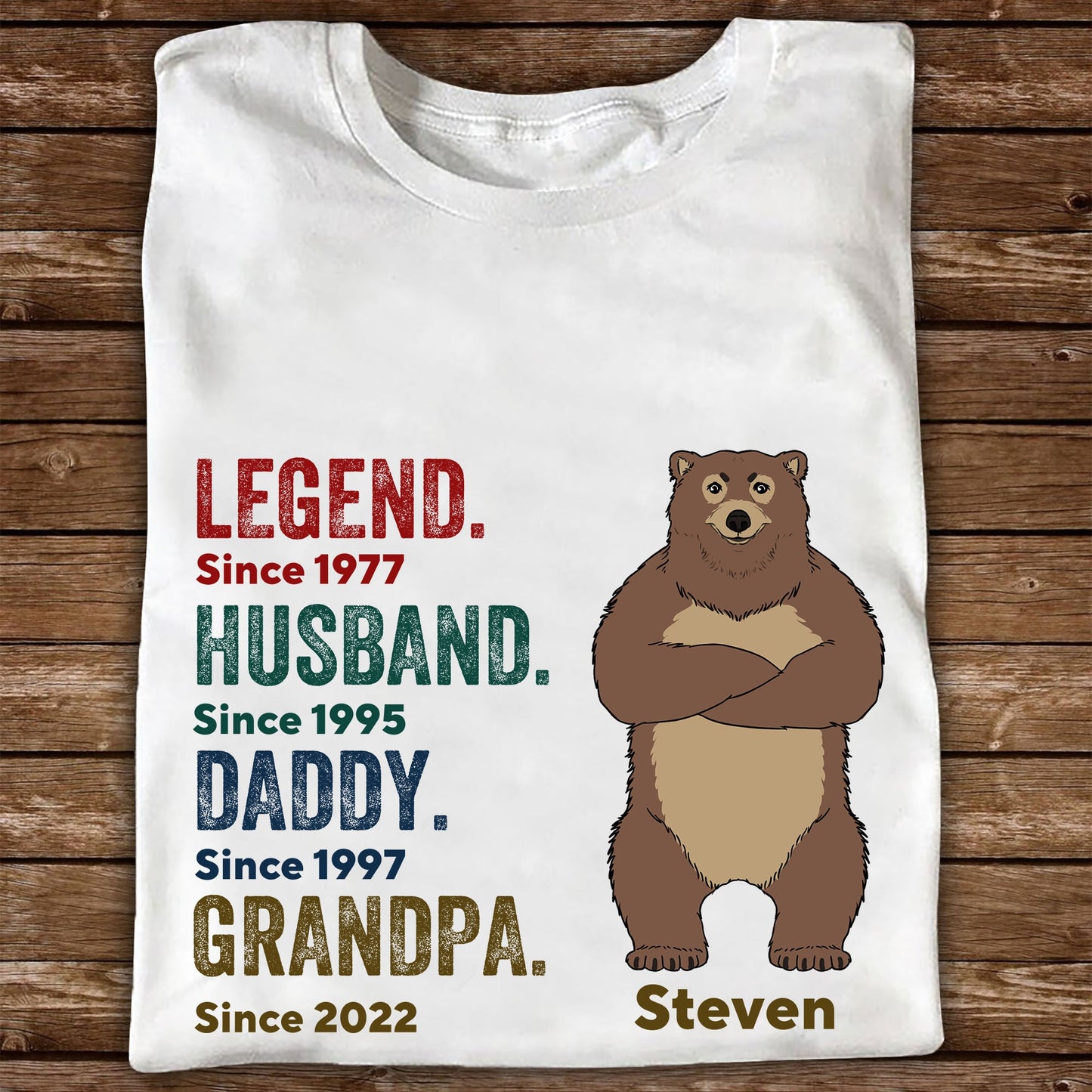 Legendärer Ehemann Papa Bär Shirt - Geschenke für Ihn - Personalisiertes T-Shirt