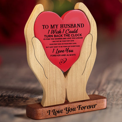 To My Husband Personalized Wooden Couple - Puzzle Wooden Family - Wooden Carvings