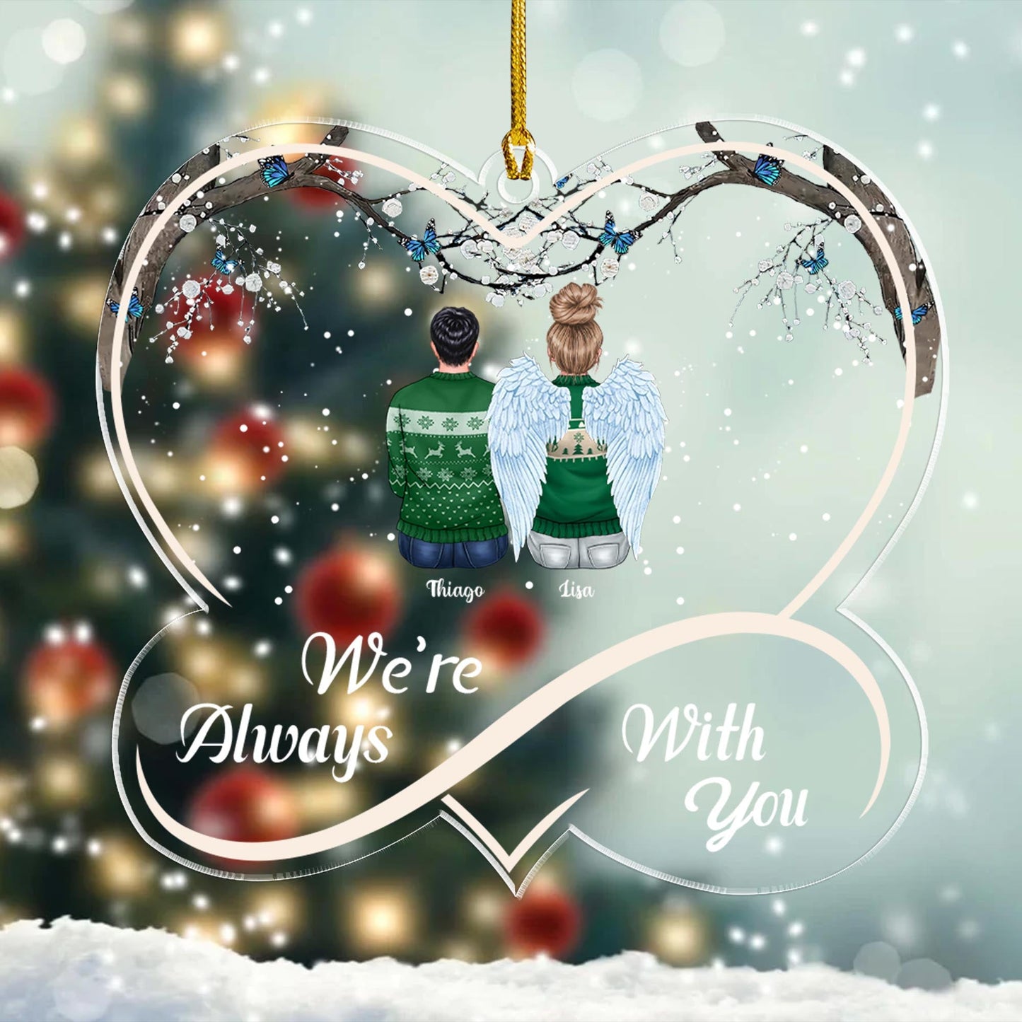 We're Always With You - Memorial Gift, Gift For Family - Personalized Custom Shape Acrylic Ornament