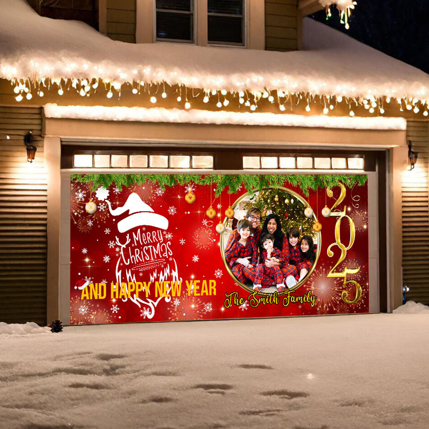 Merry Christmas and Happy New Year Garage Banner - Christmas Single Garage - Garage Door Garage Decorations