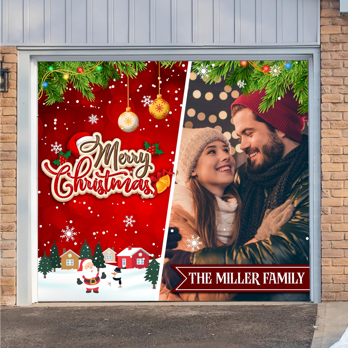 Merry Christmas Garage Door Decorations - Christmas Single Garage - Garage Door Banner Covers