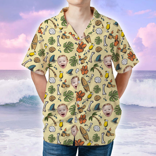 Tropical Wilderness Hawaiian Shirt for Man Woman - Custom Hawaiian Shirt with Face - Custom Father's Day Gift for Dad