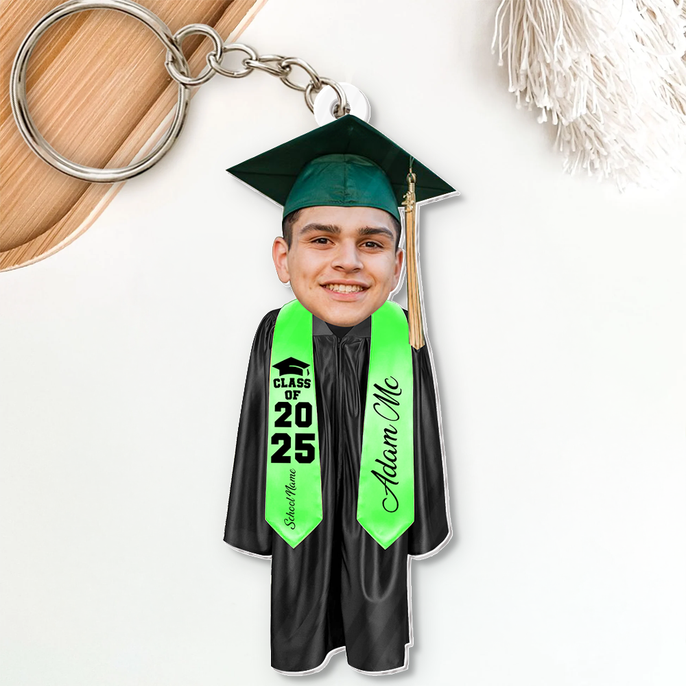 Custom Face Class of 2025 - Graduation Car Hanging - Personalized Graduation Keychain