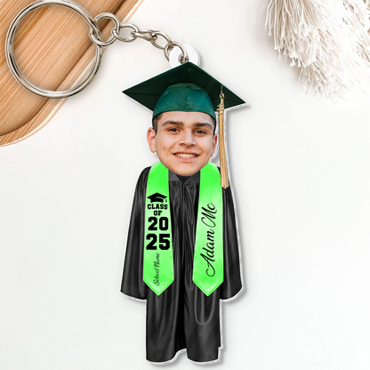 Custom Face Class of 2025 - Graduation Car Hanging - Personalized Graduation Keychain