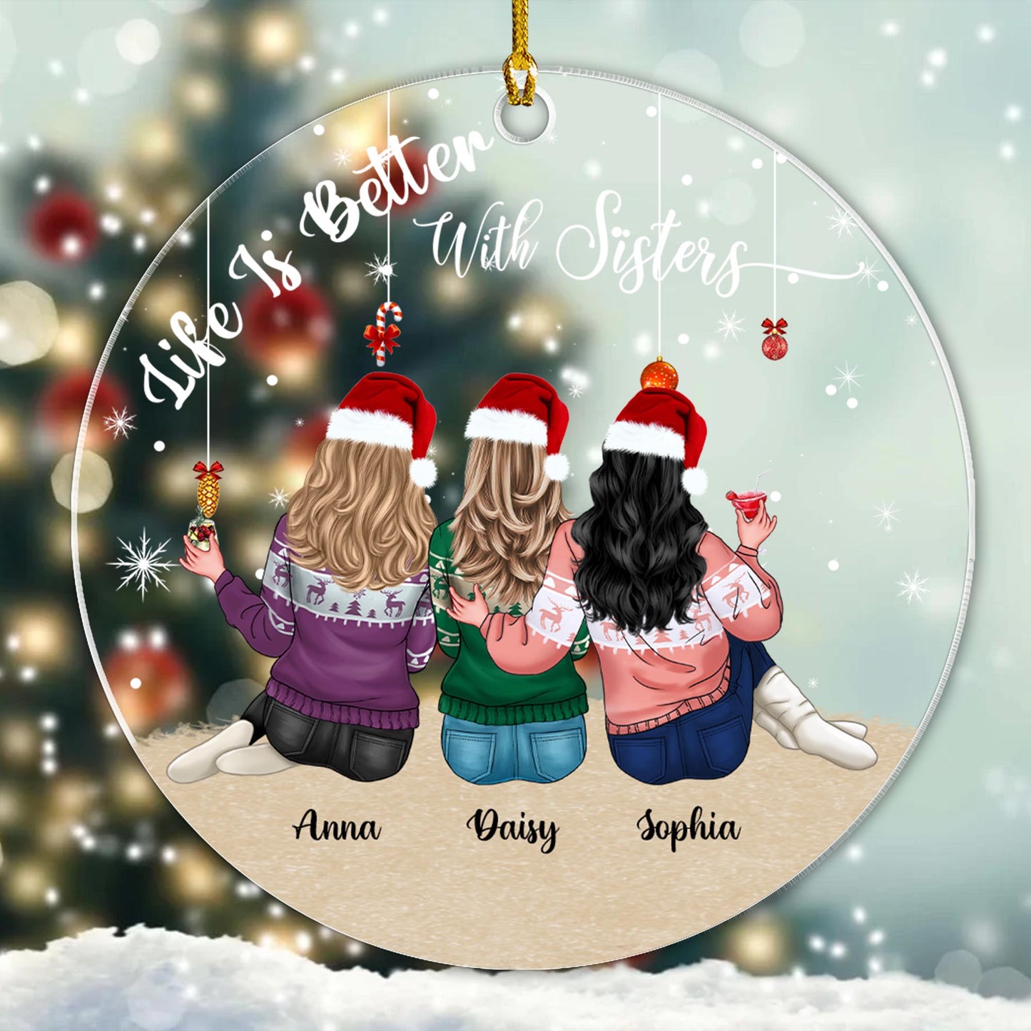 Bestie Forever Friends Forever - Personalized Custom Shape Acrylic Ornament