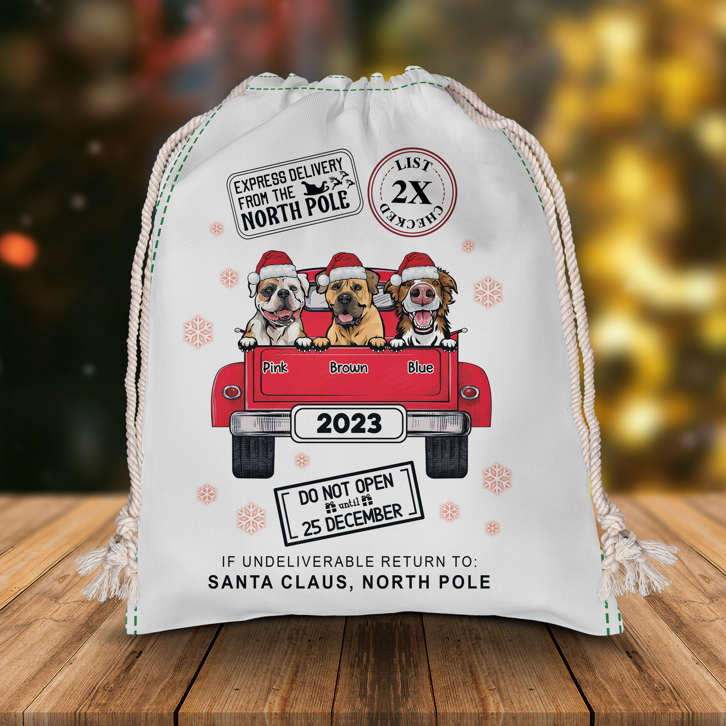 Express Delivery From The North Pole Christmas Bag - Personalized Custom Christmas Sack