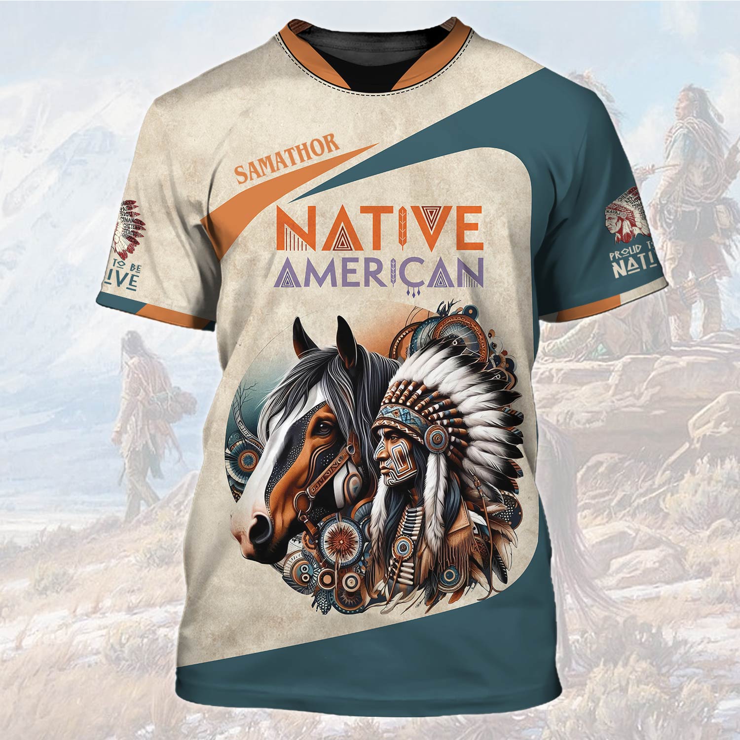 Unisex 3D T-Shirt - Custom Name Native American T-shirt - Proud To Be Native Gift