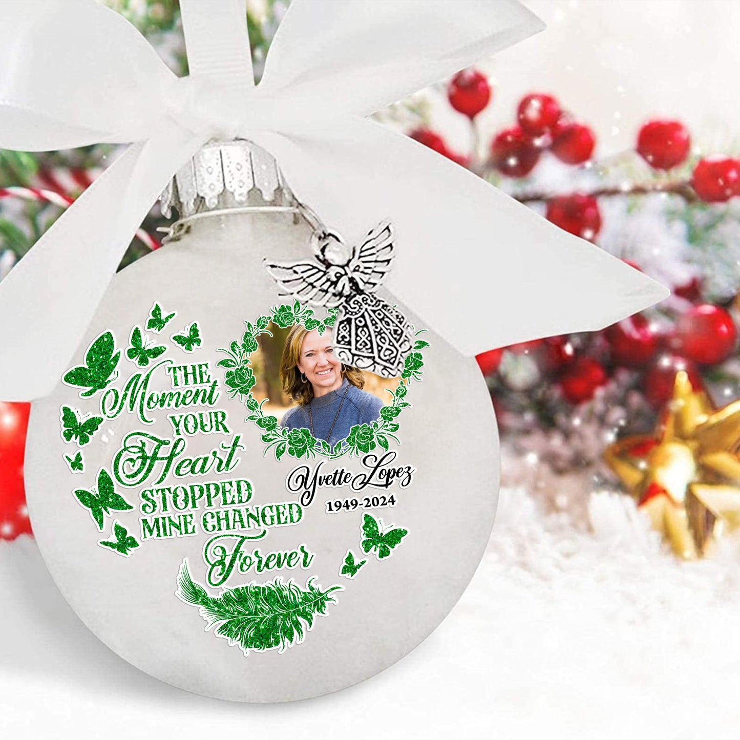 Angel Hanging Memorial Christmas Tree Ornament - Heaven Memorial Keepsake - Loss Loved One Remembrance