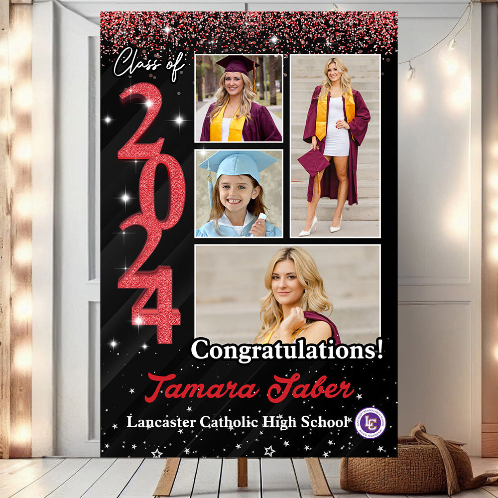 Custom Graduation Party Welcome Sign - Class Of 2024 - Custom Photo Grad Party Sign - Personalized Graduation Decoration