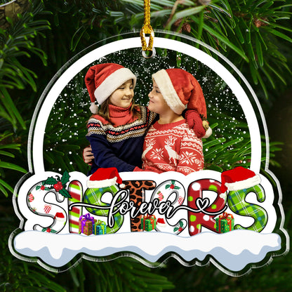 Personalisiertes Foto Schwester Freunde Besties Weihnachten Acrylornament - Personalisiertes Acrylornament in individueller Form 