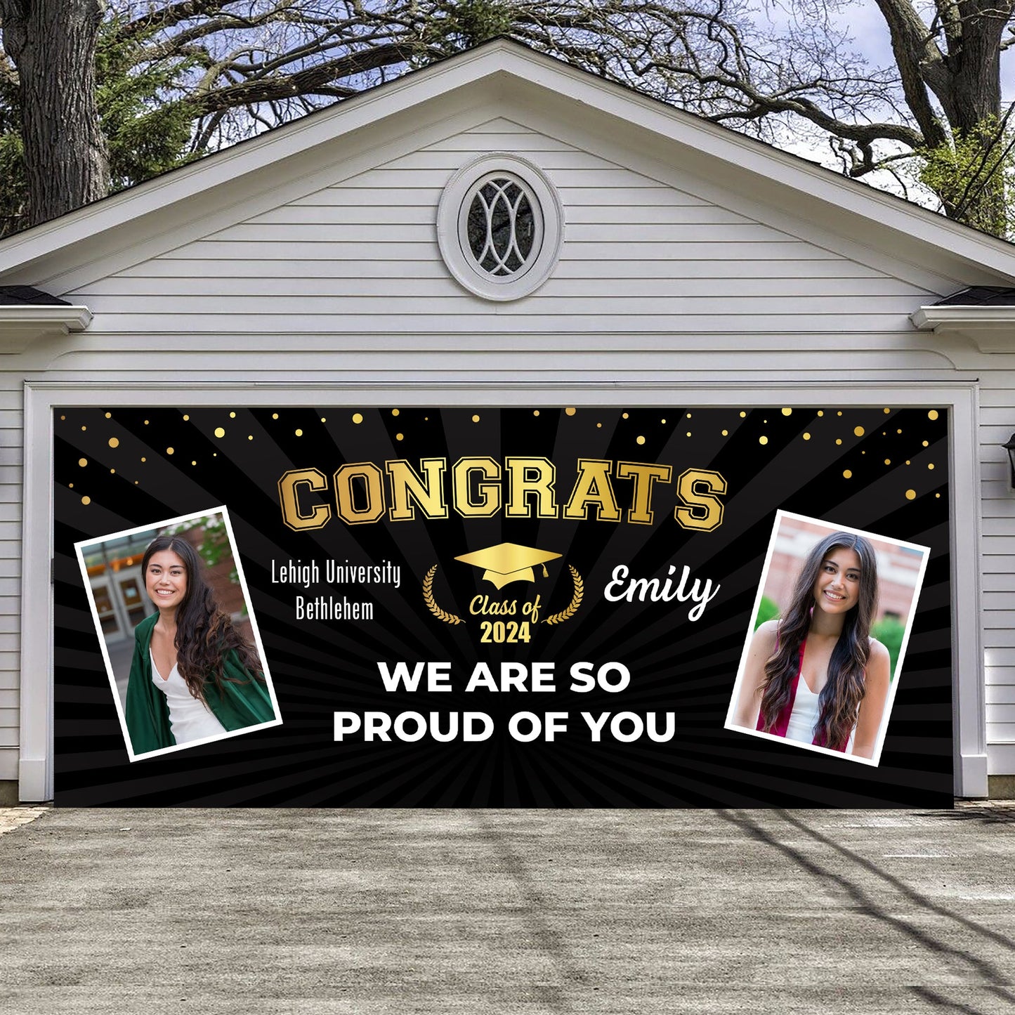 We Are So Proud Of You - Graduation Garage Door Decorations, Single Garage, Garage Door Banner Covers - Garage Door Banner Decorations