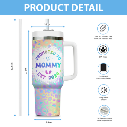 Promoted To Mommy This Year - Gift For Couple, Gift For Him, Gift For Her - Personalized Custom Tumbler