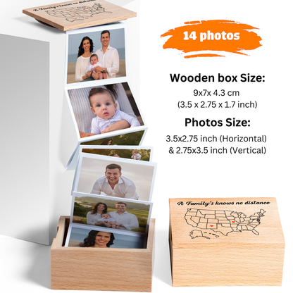 Personalisierte Karte Herausziehbare Foto-Erinnerungsbox - Fotoalbum - Erinnerungsbox, personalisierter Fotorahmen aus Holz - Holzbox