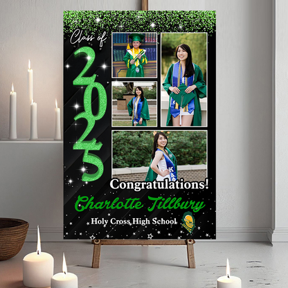 Custom Graduation Party Welcome Sign - Class Of 2025 - Custom Photo Grad Party Sign - Personalized Graduation Decoration