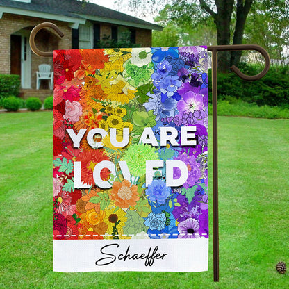 Personalized Floral Pride Flag Garden & House - LGBTQ+ Flag For Home - Beautiful Flower Pride Outdoor Garden Decor