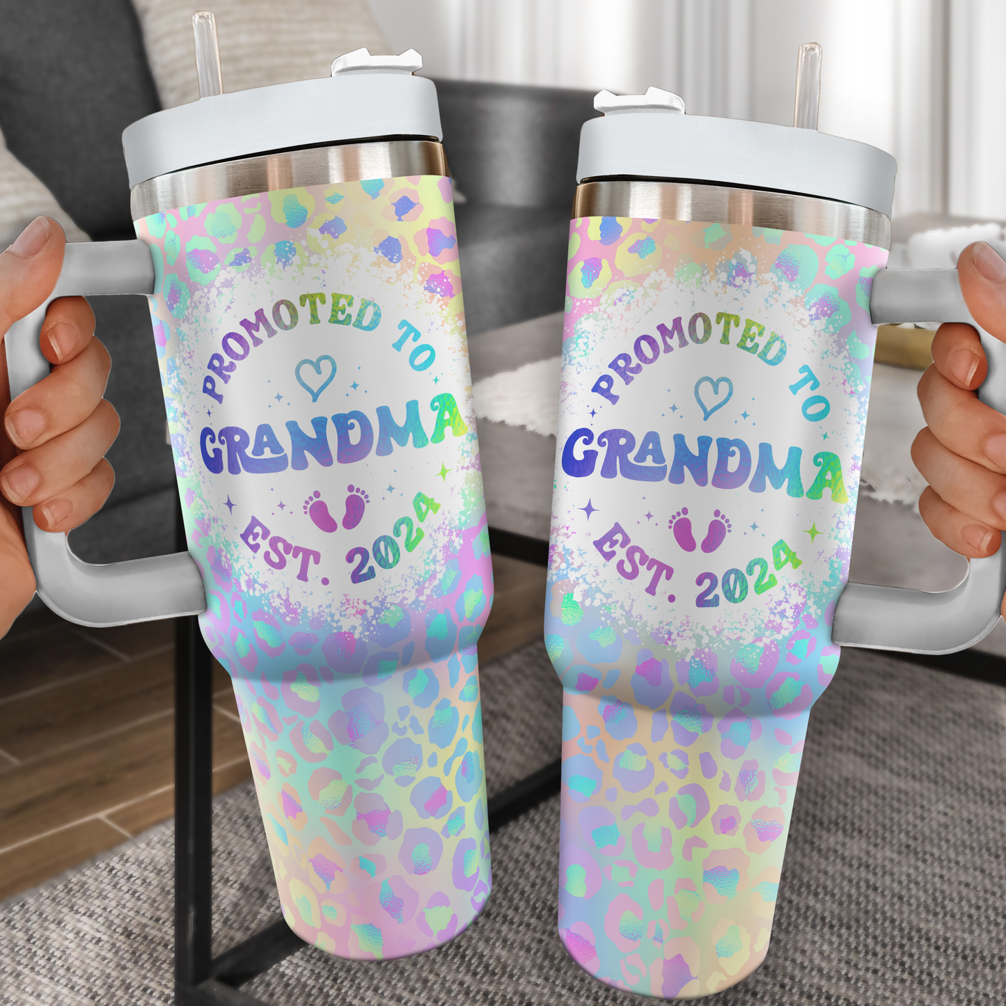 Promoted To Mommy This Year - Gift For Couple, Gift For Him, Gift For Her - Personalized Custom Tumbler