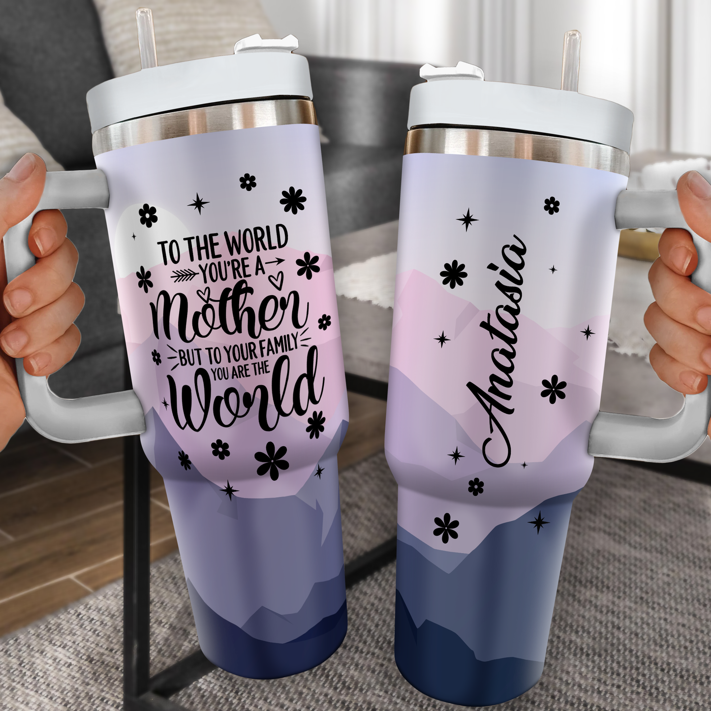 To Your Family You Are The World - Gift For Couple, Gift For Him, Gift For Her - Personalized Custom Tumbler