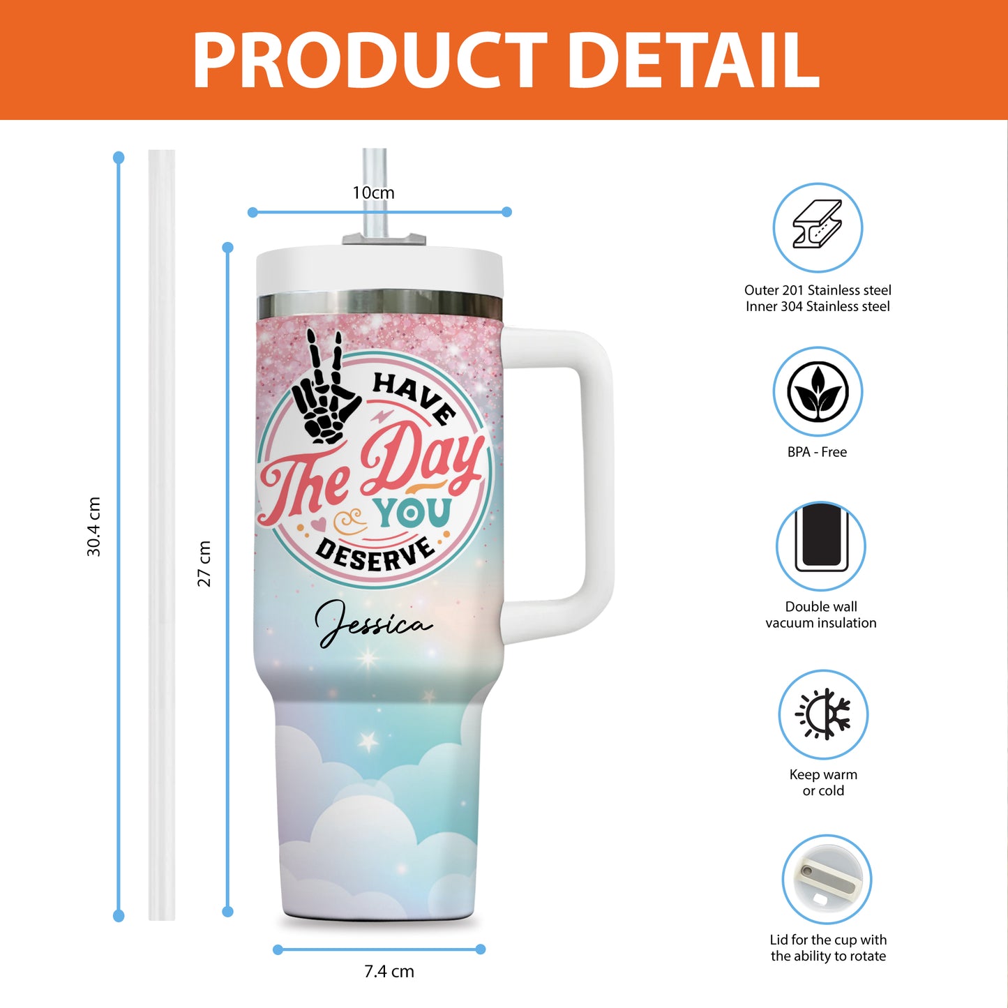 Have The Day You Deserve - Gift For Mom, Gift For Her - Personalized Custom Tumbler