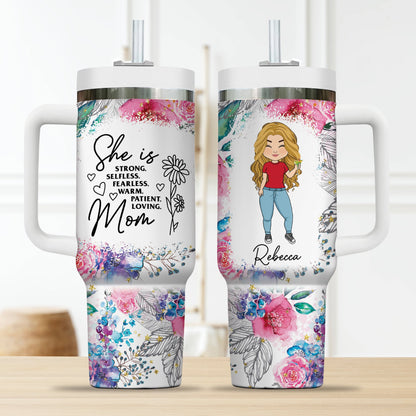 She Strong Selfless Fearless - Gift For Couple, Gift For Him, Gift For Her - Personalized Custom Tumbler