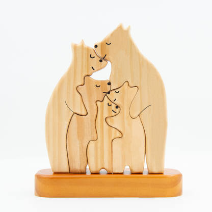 Personalized Wooden Bears Family, Bear Shaped Wood Puzzle with Custom Name- Gift for Mother's Day, Thanksgiving, Christmas