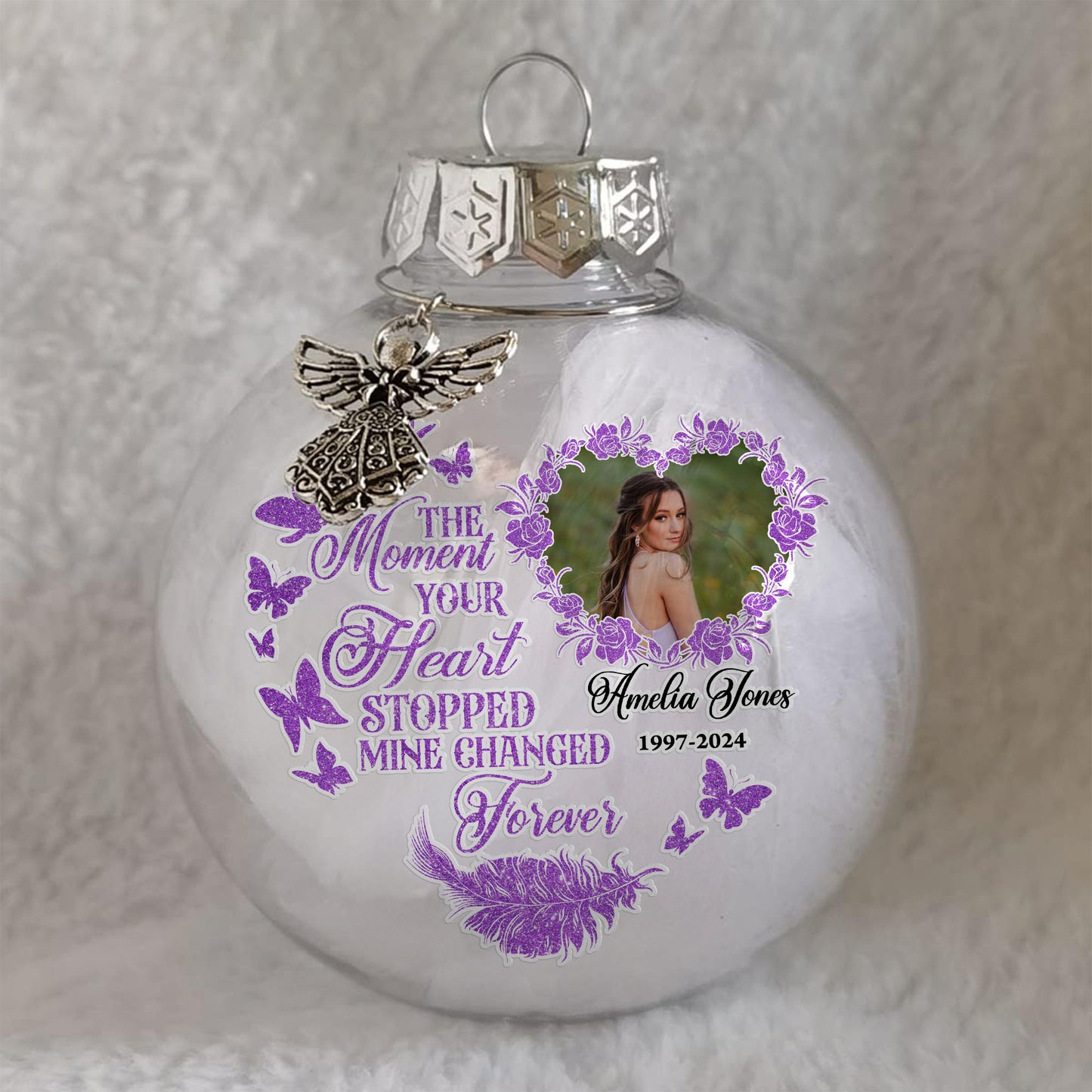 Angel Hanging Memorial Christmas Tree Ornament - Heaven Memorial Keepsake - Loss Loved One Remembrance