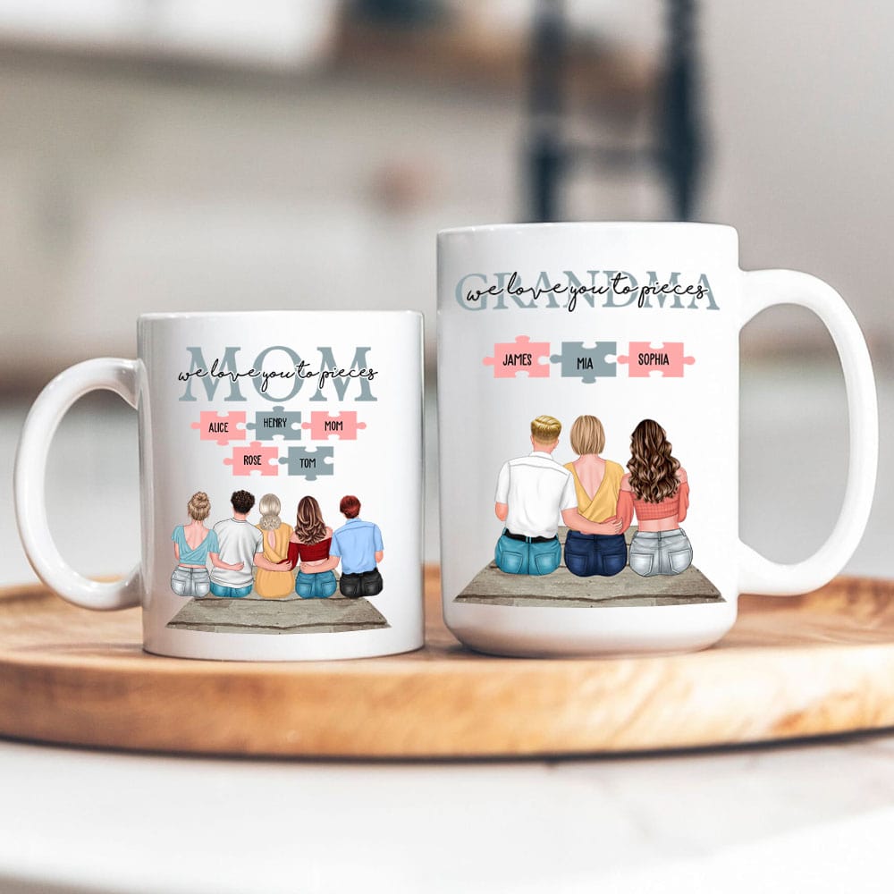 We Love You To Pieces Gift For Mom - Gift For Her - Personalized Custom Mug